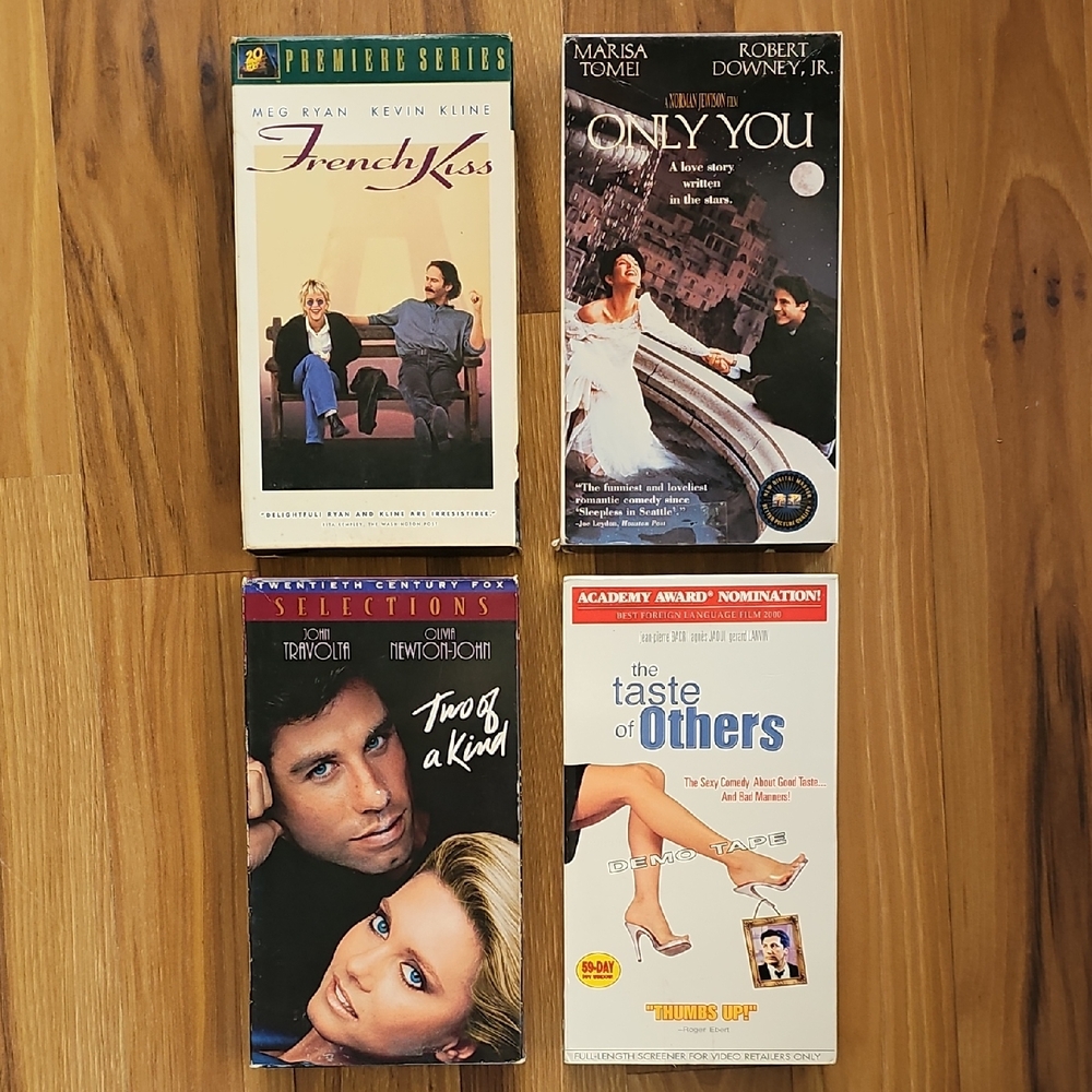 Romantic Comedy VHS Bundle, French Kiss, Only You, Taste Of Others, Two OfA Kind